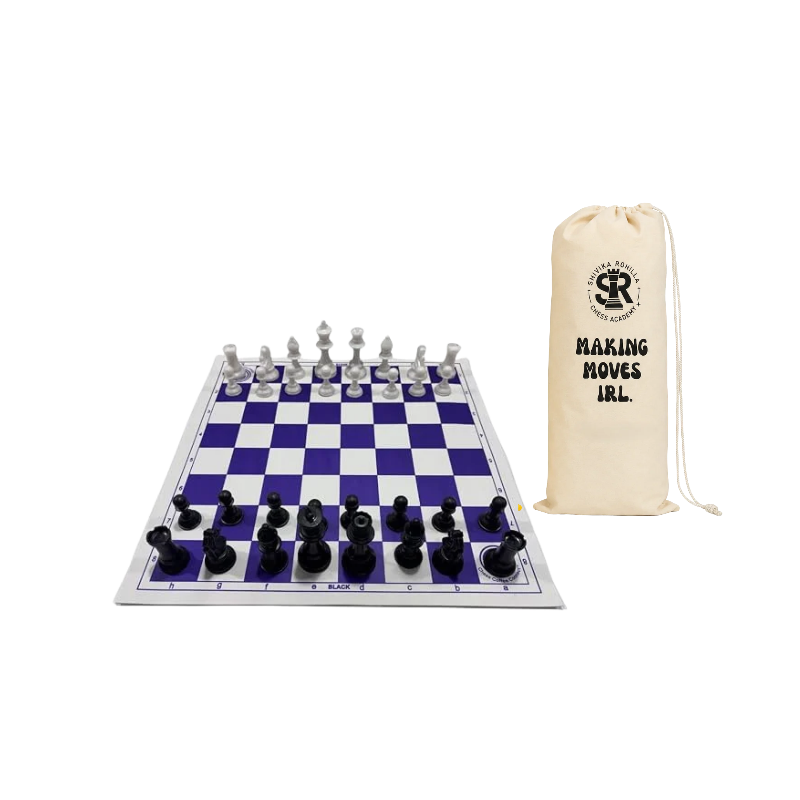 SRCA 17x17 Purple Colour Chess Set with SRCA Storage Bag.