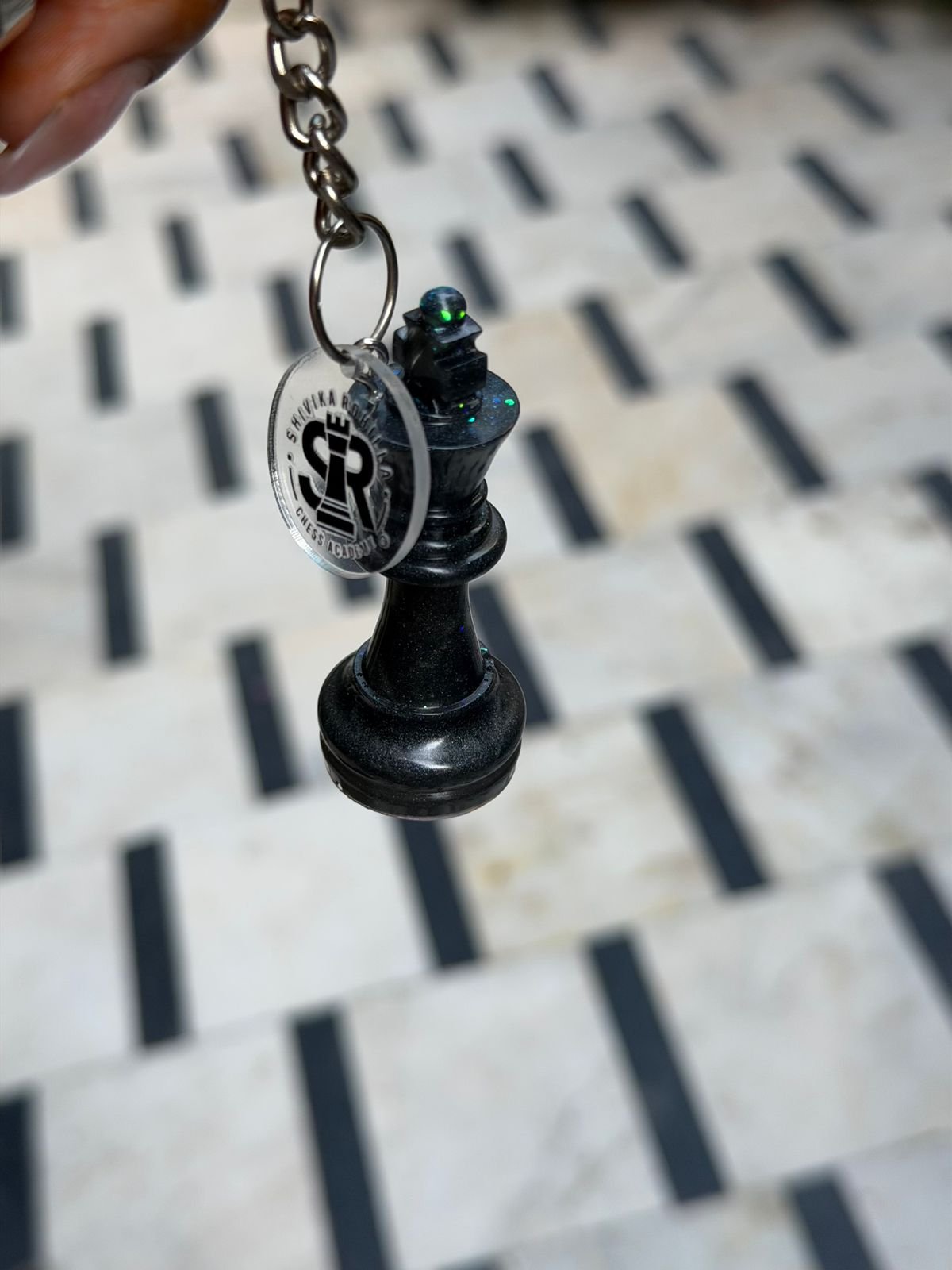 SRCA King Chess Piece Black Metal Resin Baghanging - image 4
