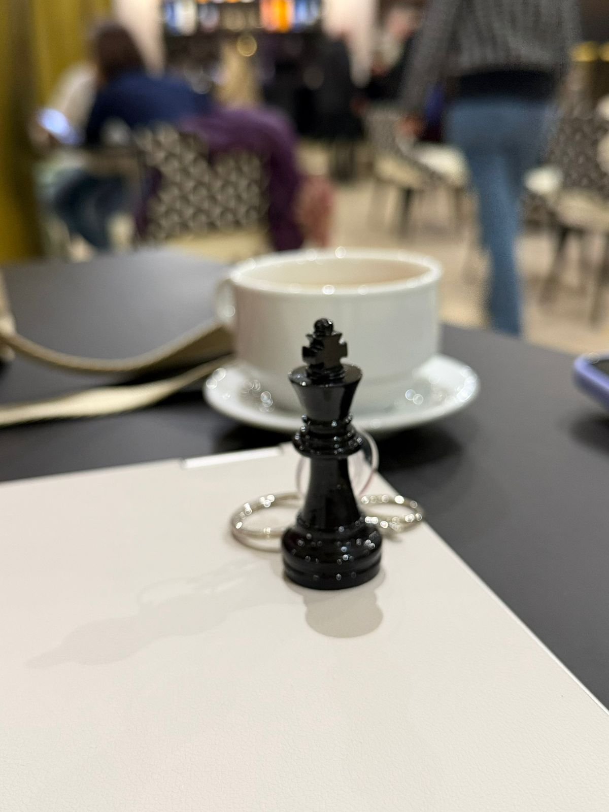 SRCA King Chess Piece Black Metal Resin Baghanging - image 5