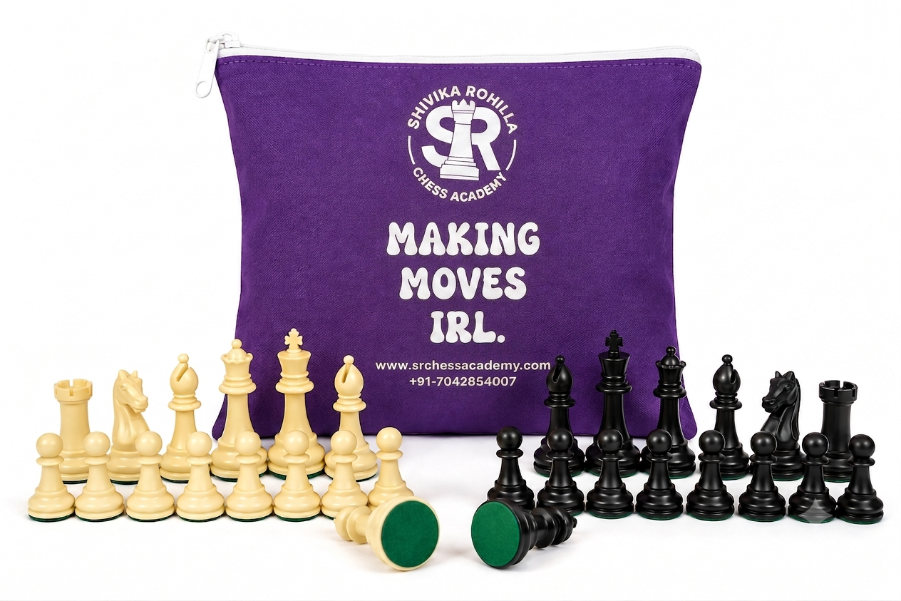 SRCA Premium 32 Chess Pieces With Cool Chess Pouch (Purple) - image 4