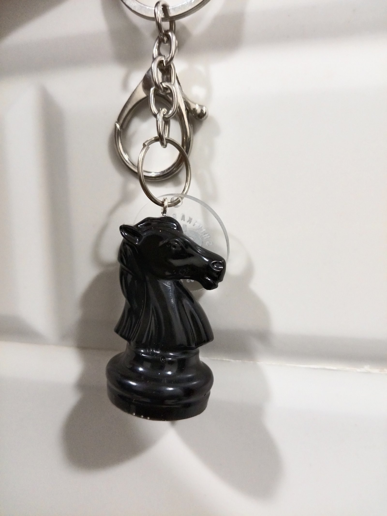 SRCA Knight Chess Piece Black Metal Resin Baghanging - image 2