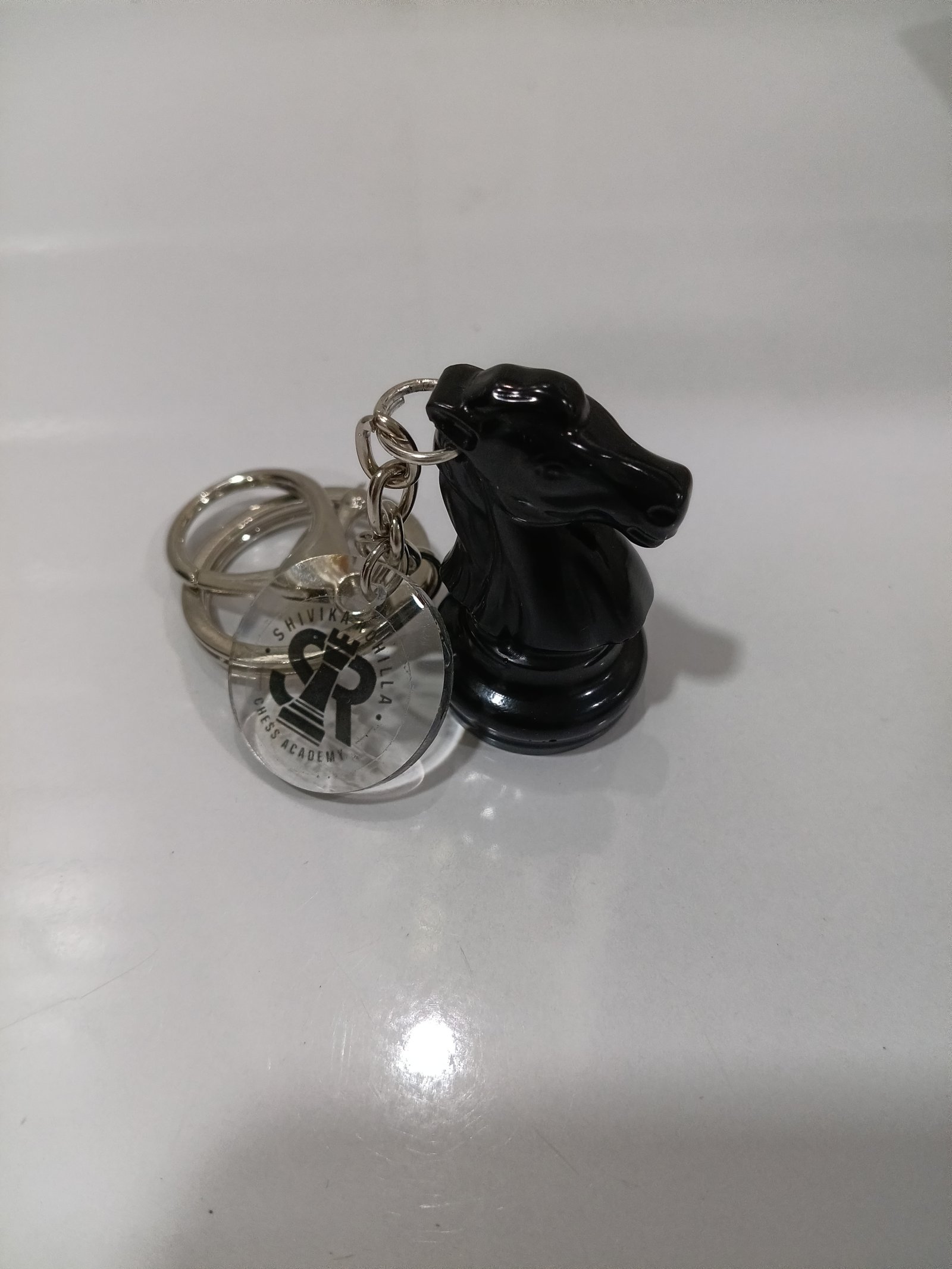 SRCA Knight Chess Piece Black Metal Resin Baghanging - image 3